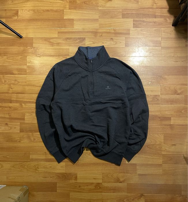 (L-XL) GANT 1/3 Zip кофта с высоким горлом серая зимняя реглан tnf