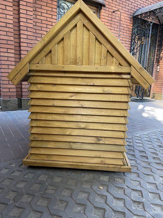 Утепленный,2х-этажн. домик с верандой для вашего питомца из дерева!