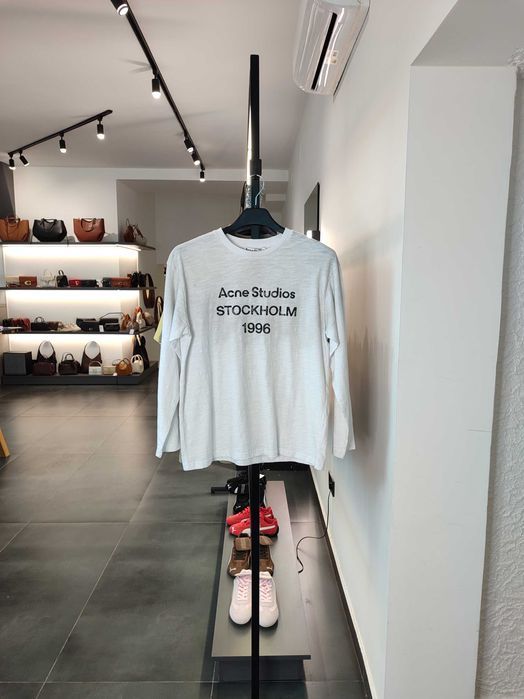 Лонгслів Acne Studios Stamp Logo Long Sleeve Dusty White