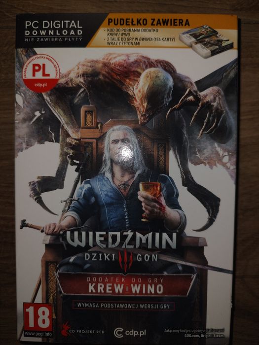 Wiedźmin Dziki Gon PC + dodatek karty do gry w gwint