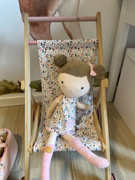 Drewniany wózek dla lalek LITTLE DUTCH + lalka