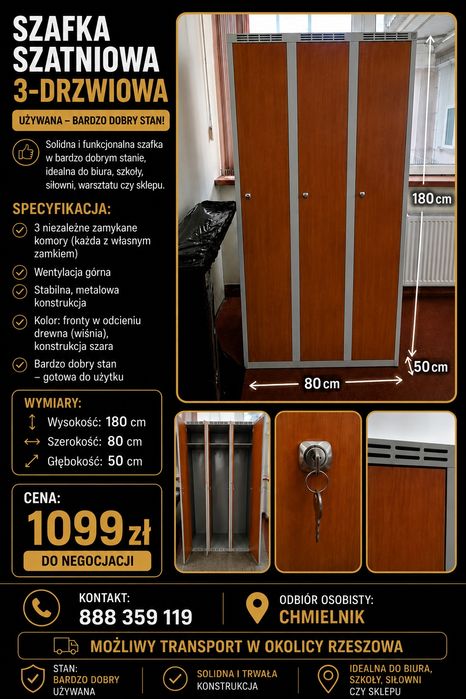Szafka szatniowa 3 drzwiowa