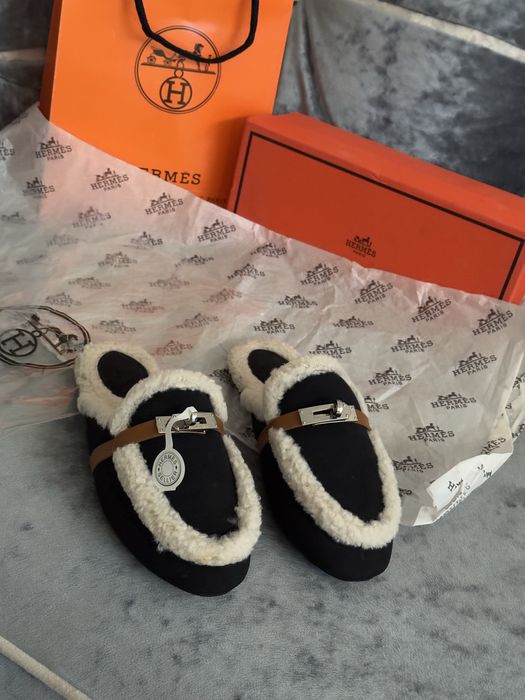 Зимние мюли тапки люкс бренд