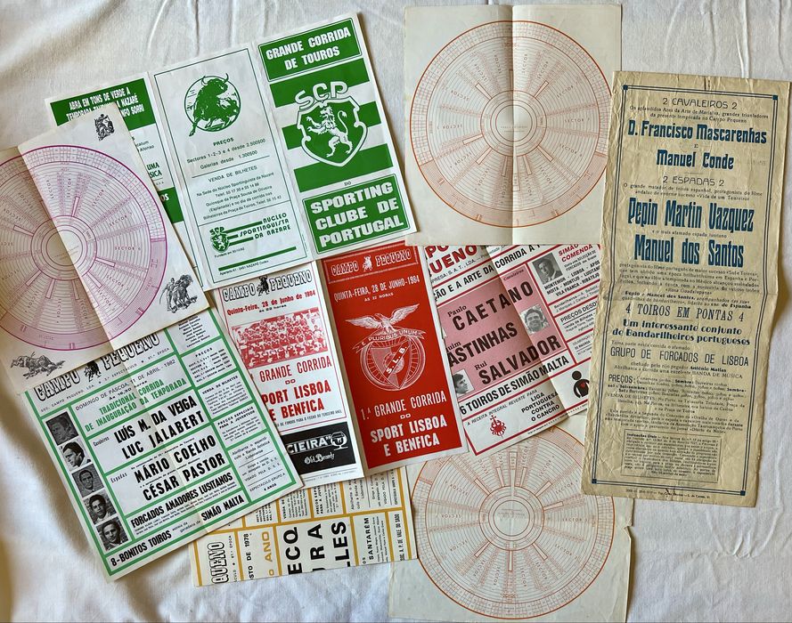 Lote de 9 programas tourada antigos