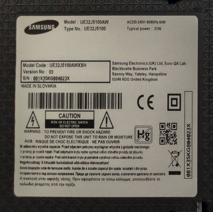 TV Samsung UE32J5100AW + dekoder DVB-T2