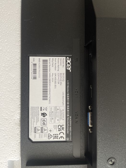 Продам монітор Acer EK251Q E+ гарантія до кінця 2027 року