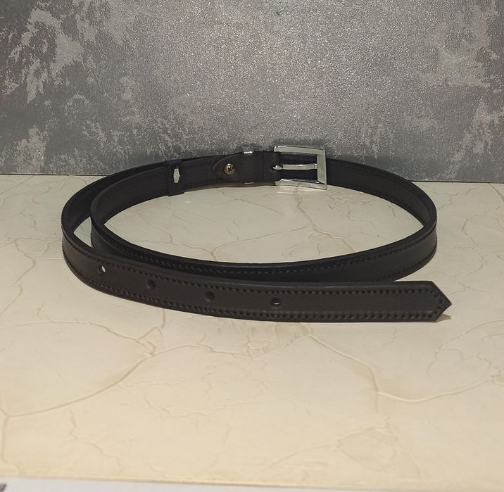 Ремень женский кожаный пояс узкий ремінь жіночий шкіряний пасок