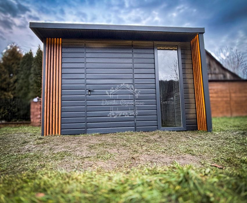 Schowek Domek ogrodowy PREMIUM 3x3m wiata 0,5m  Dekor z lameli  ID904