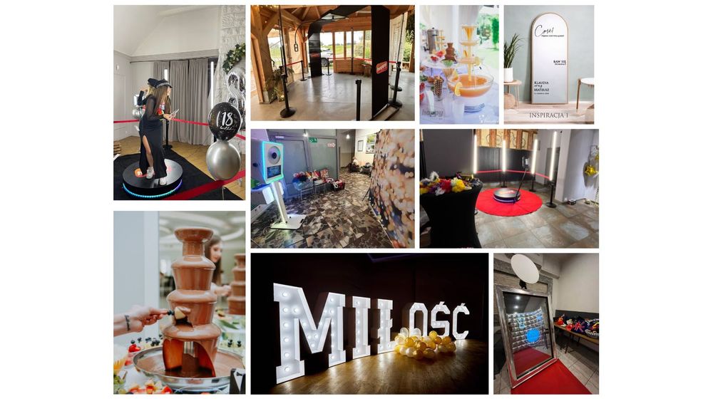 Foto lustro, fotobudka, fotobudka 360, over head,AI,fontanna czekolady