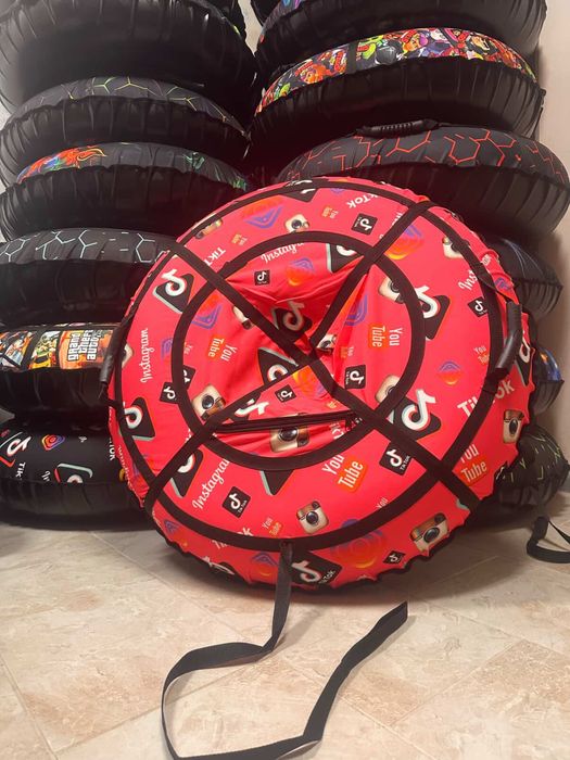 Тюбінг ватрушка для катання 100 120 см З камерою або без Зимові санки