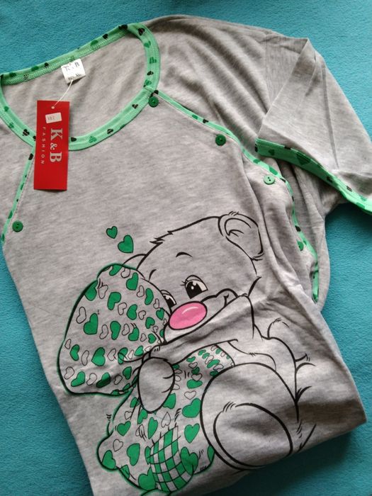 XXL 44 16 Koszula ciążowa nocna piżama do karmienia odpinana rozpinana