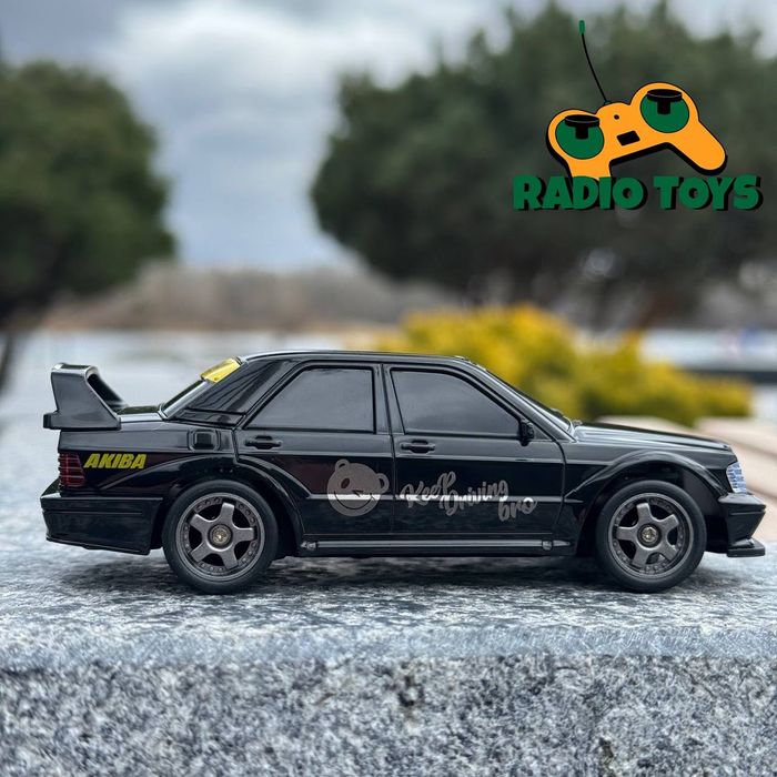 Дрифт машинка Mercedes W201 Mini Drif Черная на радиоуправлении 1:43