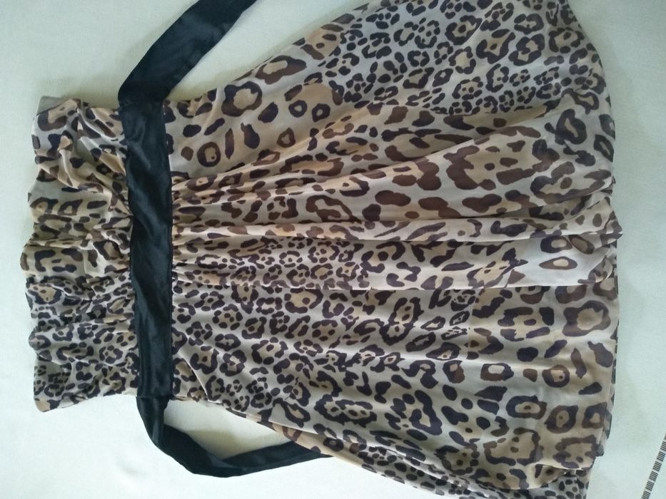 Bluzka tunika bez ramiączek panterka r.L/40