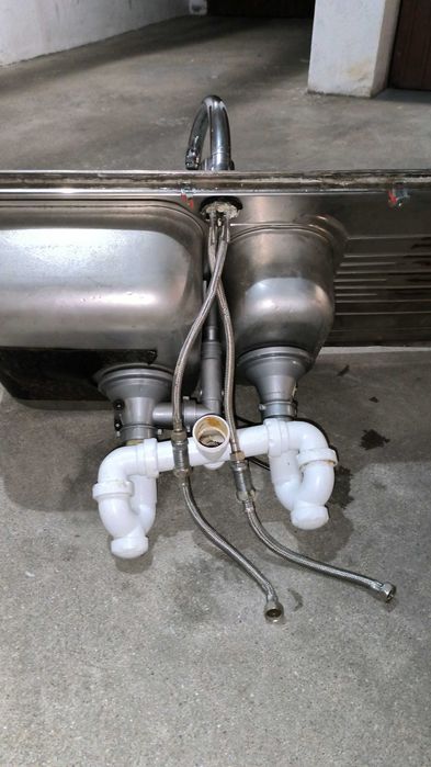 Lava-loiça inox 2 cubas + escorredor - com torneira de oferta