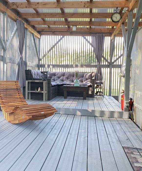 Kemping Bailey 4 osobowy, zadaszenie zabudowa  taras strefa wypoczynku