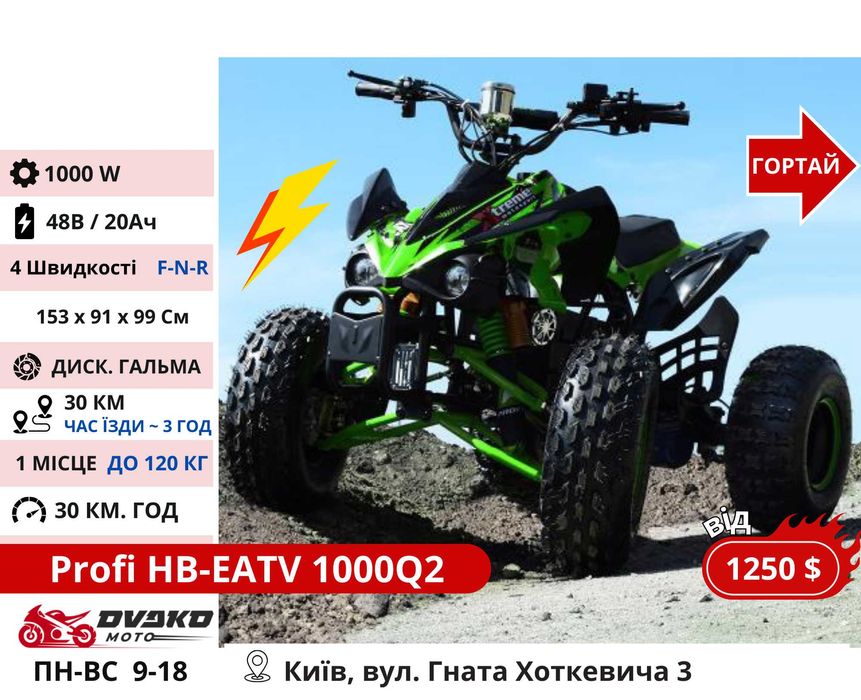 Квадроциклы Подростковые 110 125 150 cc 1000w 1500w - Forte Hunter 22