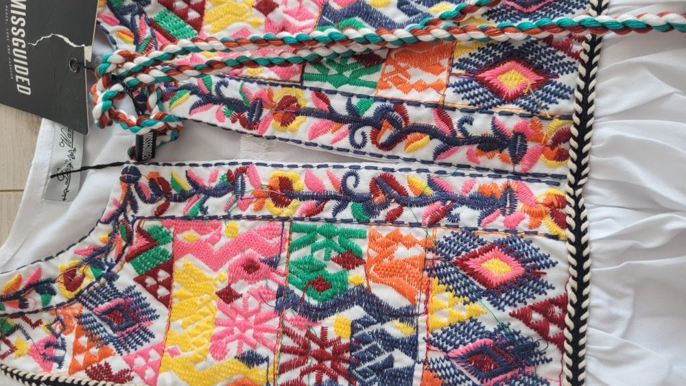 Nowa biała koszula bluzka haftowana boho folk S missquied next