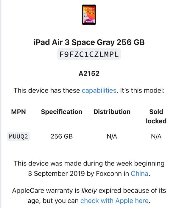 iPad Air 3 WiFi Only barely used