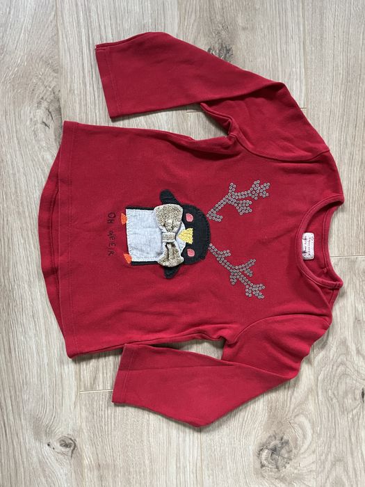 Swiateczny sweterek Next 3-4 lata 104 renifer