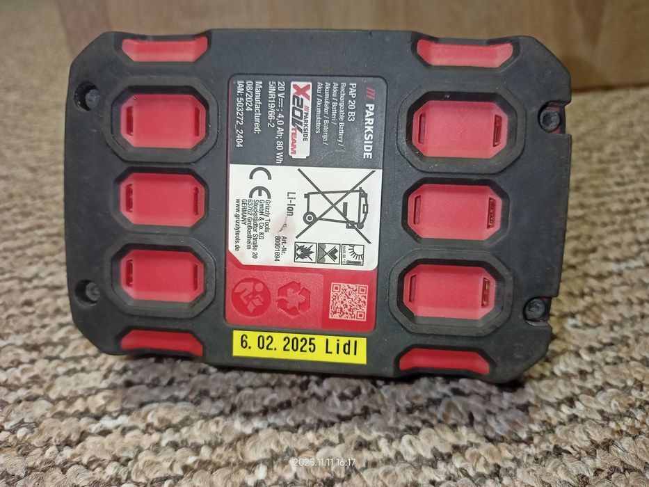 Bateria Parkside 20V 4 Ah