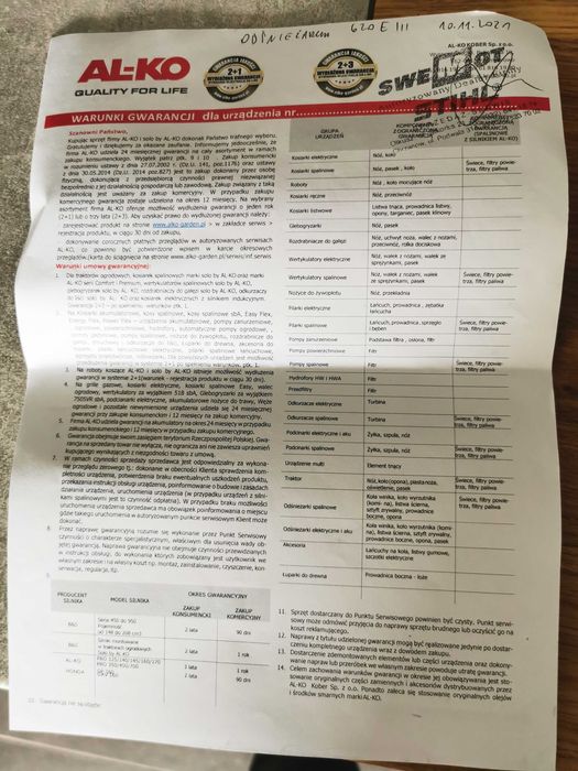 ODŚNIEŻARKA SNOWLINE 620 E III AL-KO Spalinowa z napędem