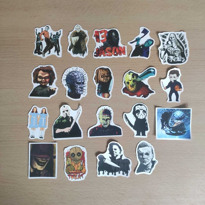 50 Autocolantes Stickers Filmes Terror