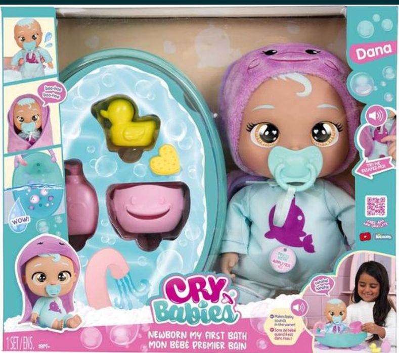Интерактивная кукла Край Беби Дана Моя первая ванна Cry Babies Dana