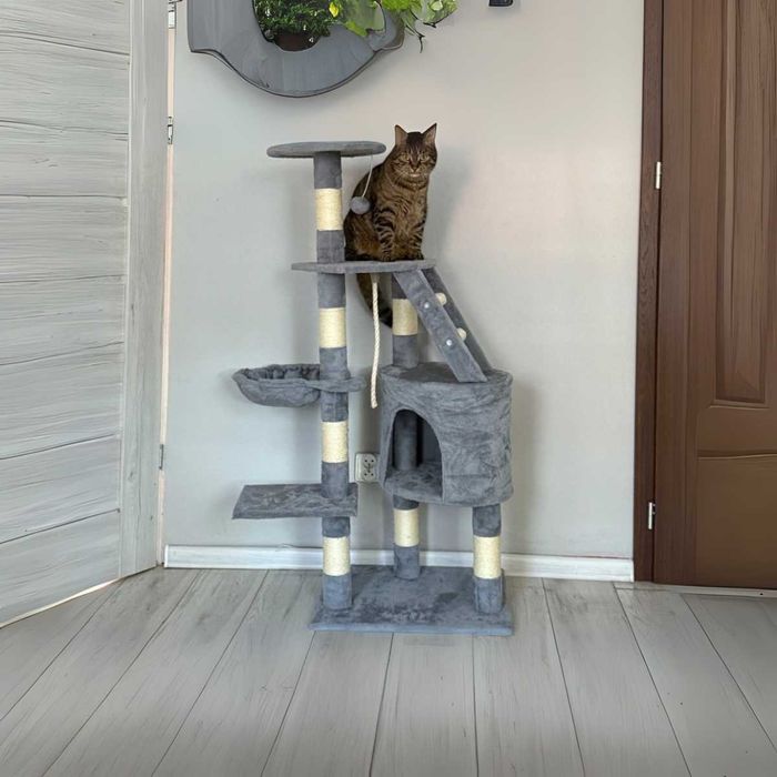 DRAPAK dla kota domek LEGOWISKO drabinka wieża sizal ZABAWKI 120cm