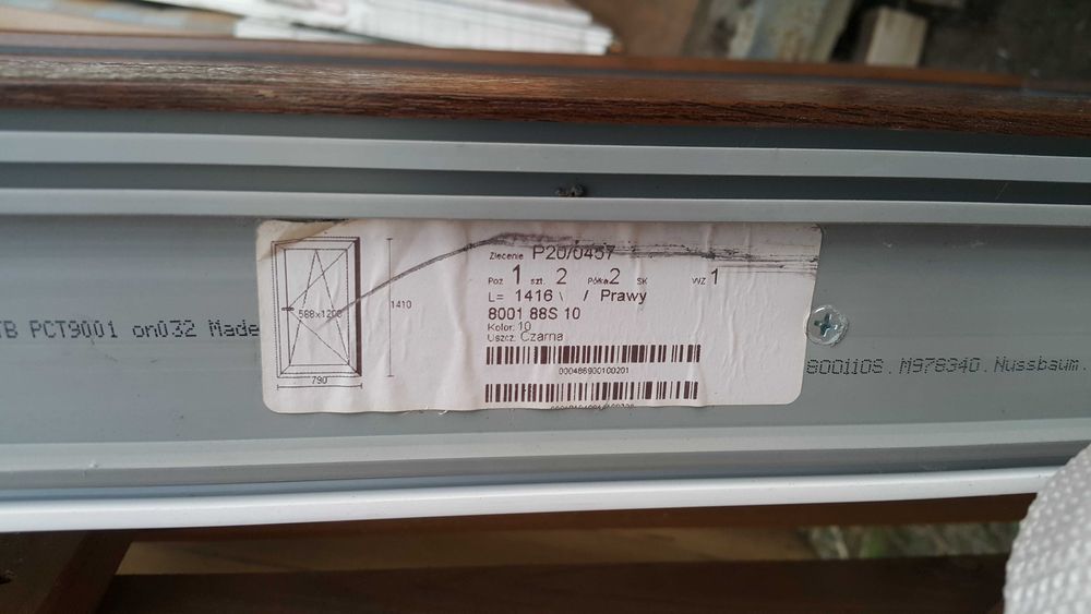 Nowe okna PCV orzech / białe / wymiar 80cmx140cm / 6sztuk / okazja !!!