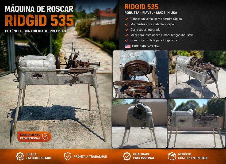 Máquina de Roscar RIDGID 535 – Profissional – Cabeçote 1/2" a 4"