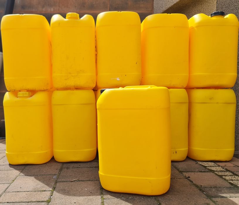 Kanister 25l plastikowy pojemnik żółte niebieskie zbiornik paliwo