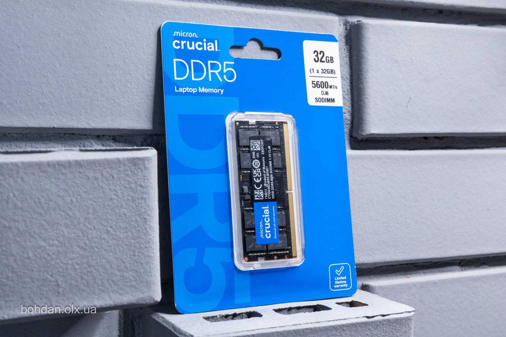 32GB Crucial 5600MHz DDR5 SODIMM RAM (CT32G56C46S5)