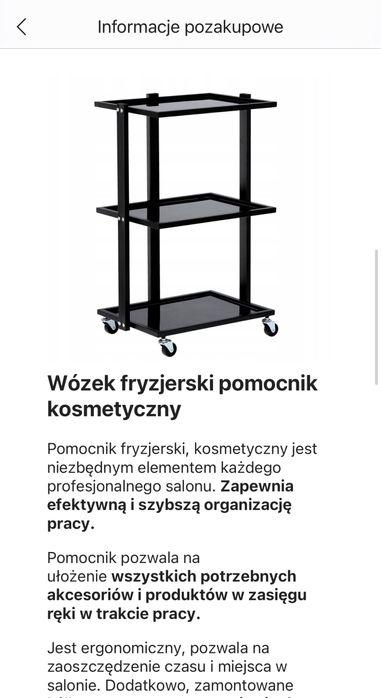 Calissimo wozek pomocnik fryzjerski czarny