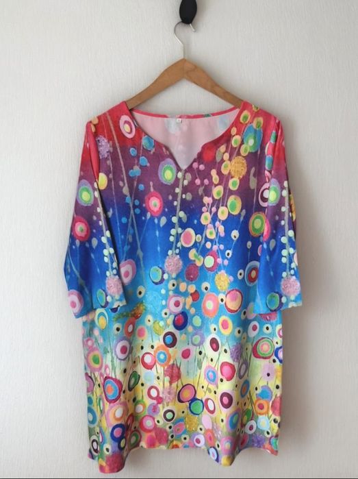 Kolorowa letnia sukienka print 44