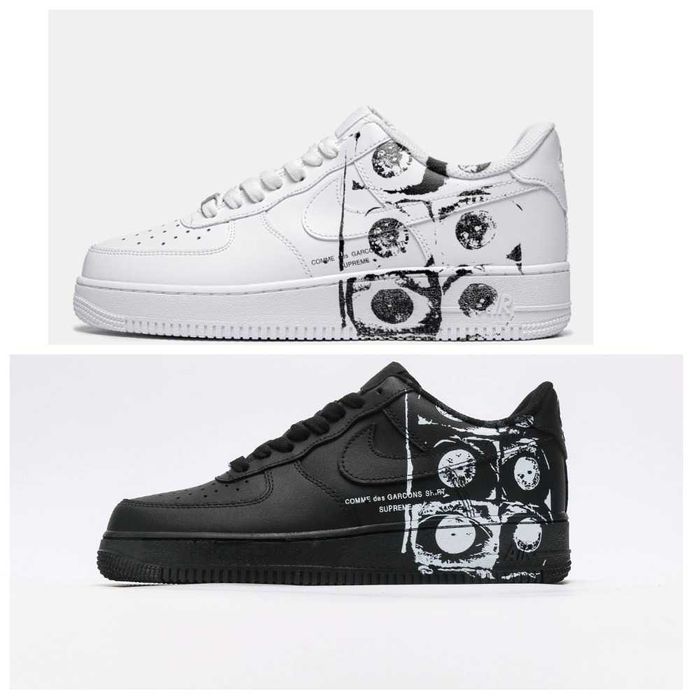 Кожаные кроссовки Nike Air Force 1 Low x Comme des Garçons Supreme