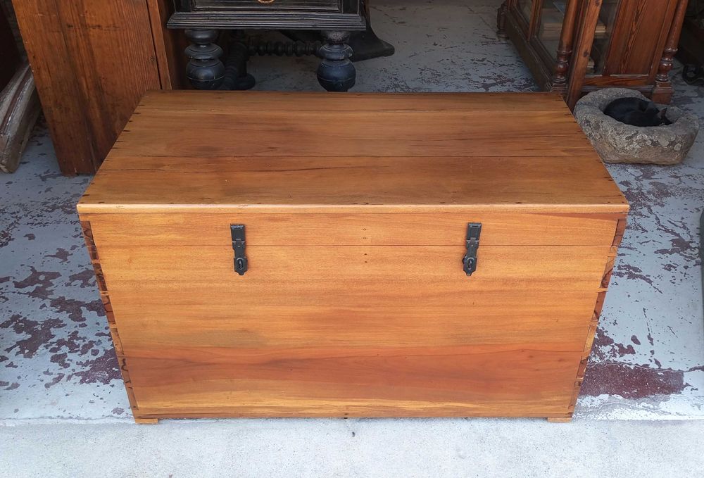 Antiga arca/baú em madeira exótica