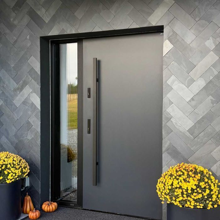 Łupek Czarny Black Slate Elewacja Panel Elewacyjny 30x10 fasada Elewacja Łupek czarna płytka na elewacje elewacyjna klepka podmurówka