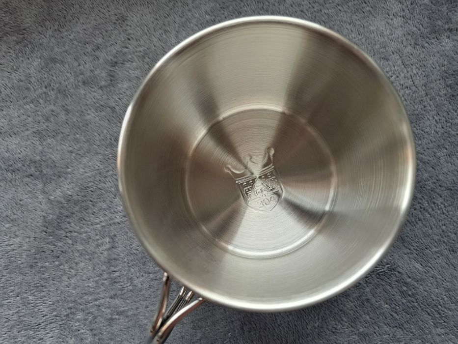 Stalowy Kubek 550ml składany turystyczny NOWY