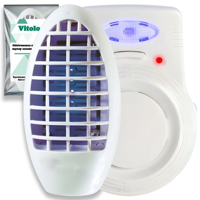 Odstraszacz na Gryzonie Myszy Lampa UV na Owady Muchy Komary 2w1