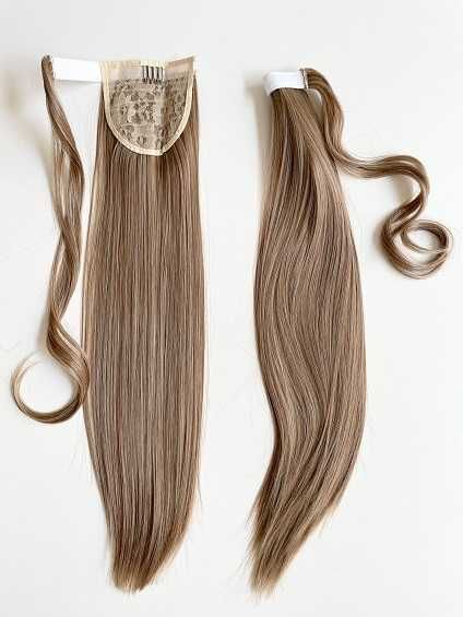 Doczepiany KUCYK kitka 60cm jak Naturalne treska MAT popielaty blond