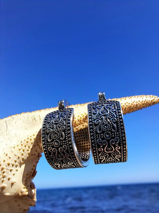 Сережки срібні кільця 15мм sterling silver 925