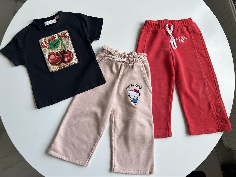 98см zara спортивні щтани штанці футболка для дівчинки зара