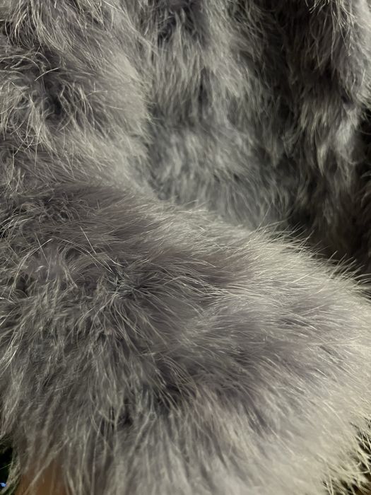 Розкішна шуба з натурального страуса