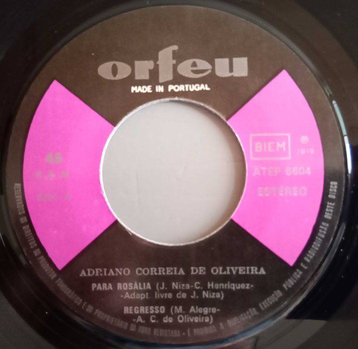 Adriano Correia de Oliveira - - - - - Para Rosália - - - - - EP