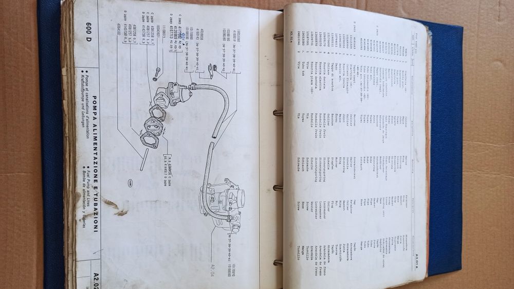 Catálogo de peças para Fiat 600D