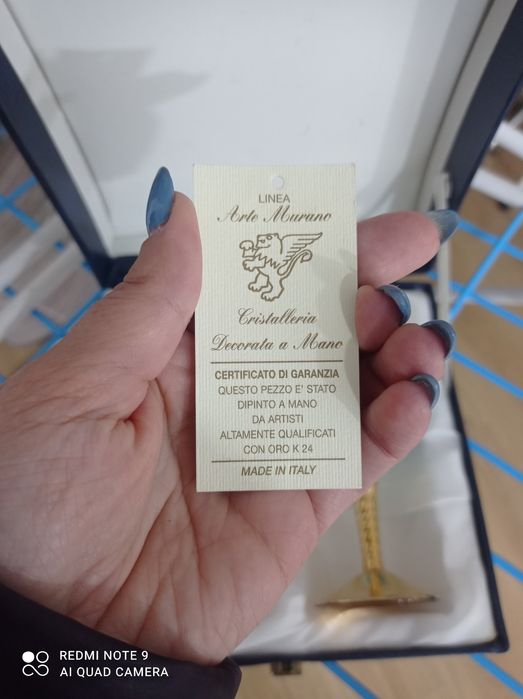 Copos vidro Murano com ouro 24k