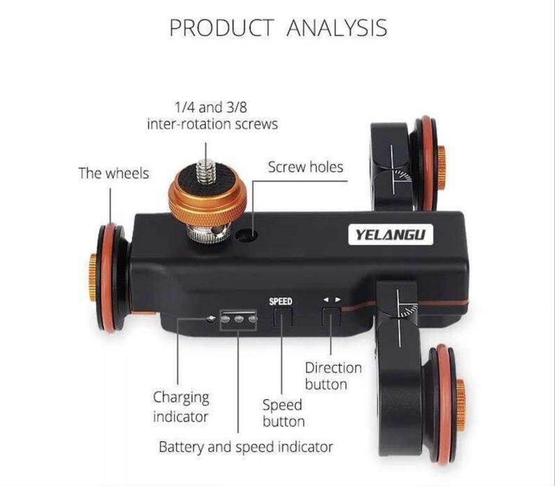 Слайдер з мотором Yelangu L4X + рейка | візок операторський autodolly