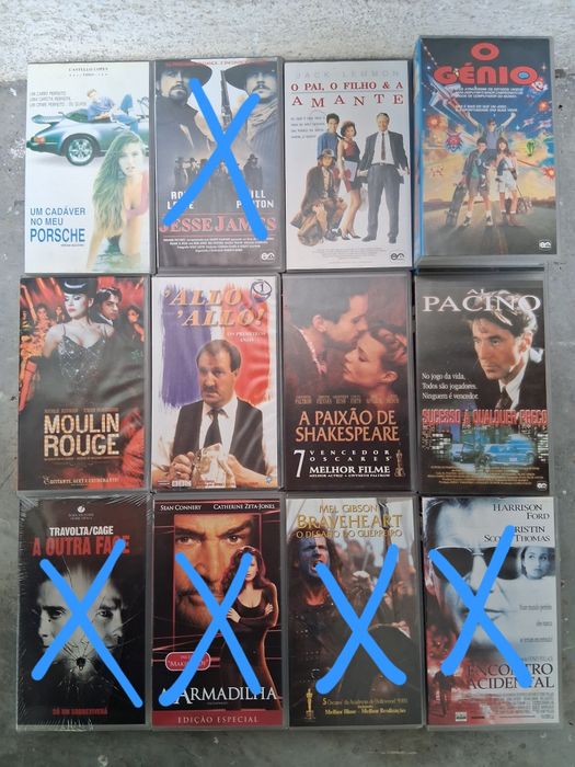Filmes variados em VHS