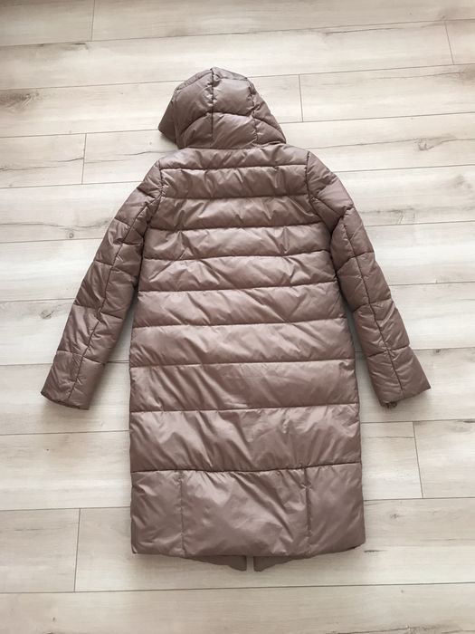 Стильний Зимовий довгий пуховик (куртка) з капюшоном, розмір 40-42 (XS/S)
