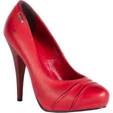 szpilki skóra naturalna czerwone OLEKSY